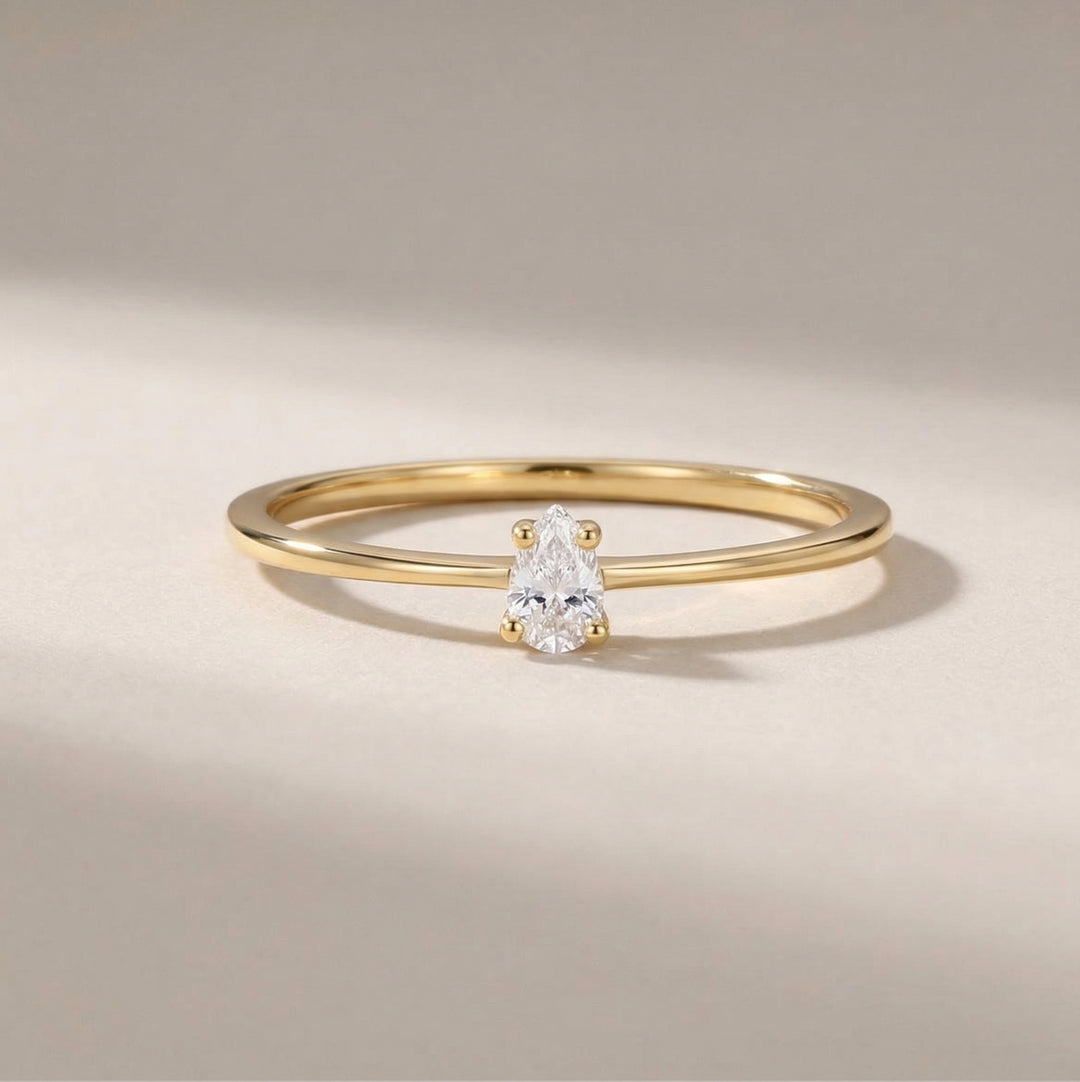 14K Solid Gold | Diamond | Slim Promise Ring