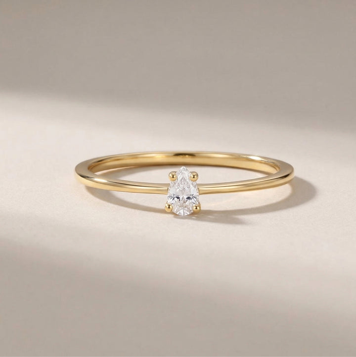 14K Solid Gold | Diamond | Slim Promise Ring