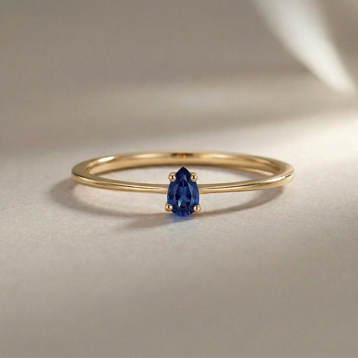 14K Solid Gold | Sapphire | Slim Promise Ring