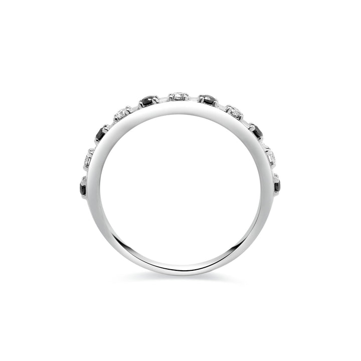 0.17Ct Slim White Gold Ring with Diamonds - MoonClosing