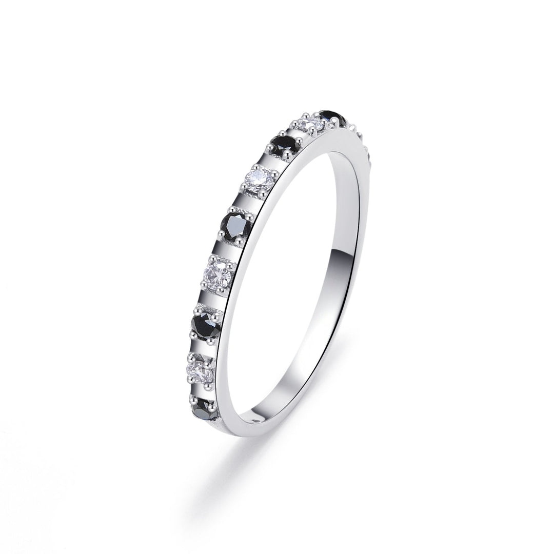 0.17Ct Slim White Gold Ring with Diamonds - MoonClosing