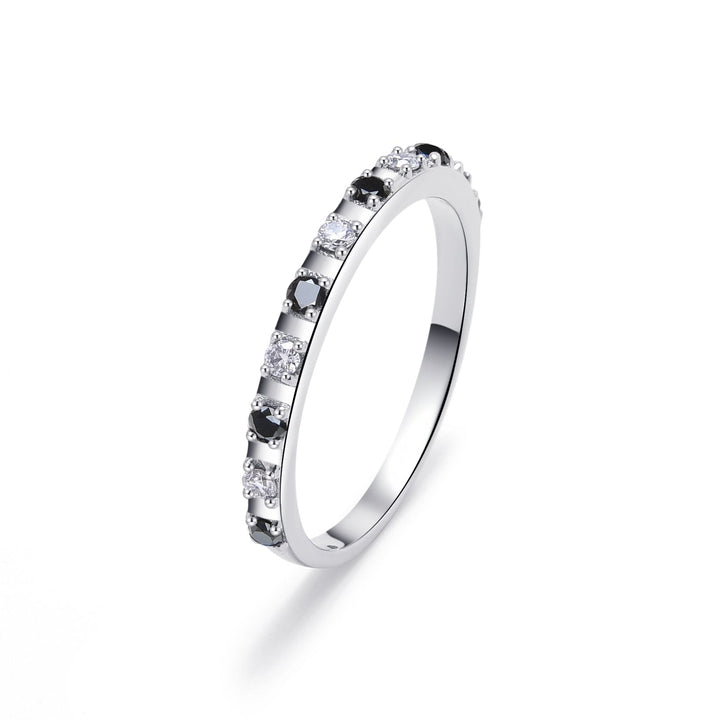 0.17Ct Slim White Gold Ring with Diamonds - MoonClosing
