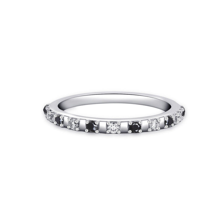 0.17Ct Slim White Gold Ring with Diamonds - MoonClosing