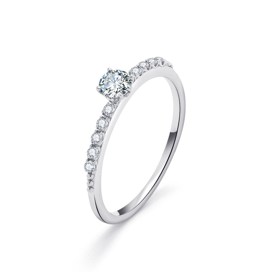 0.21Ct Dainty White Gold Diamond Ring - MoonClosing
