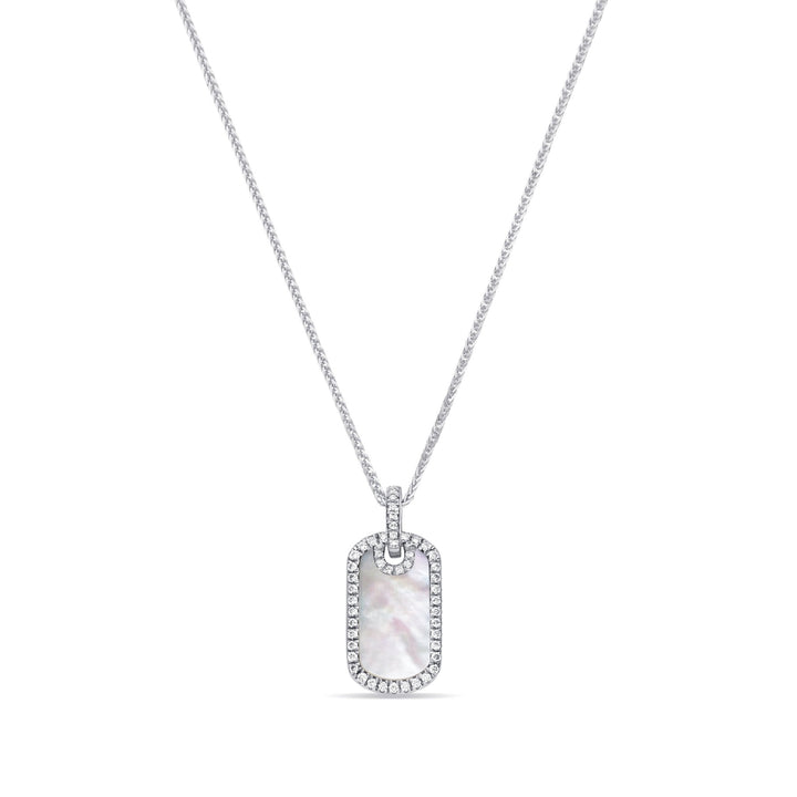 0.25Ct Mother - of - Pearl Tag Pendant with Diamonds - MoonClosing
