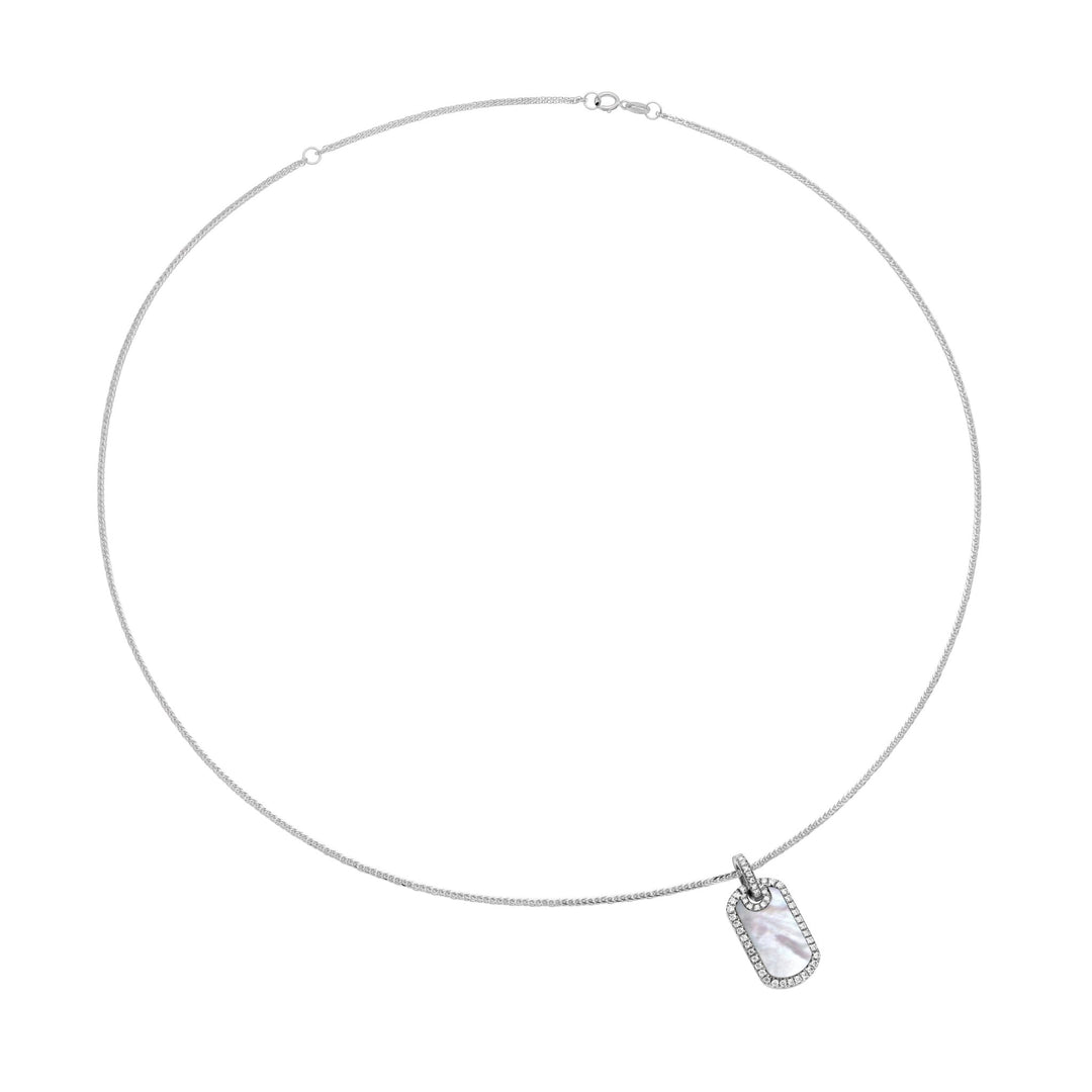 0.25Ct Mother - of - Pearl Tag Pendant with Diamonds - MoonClosing