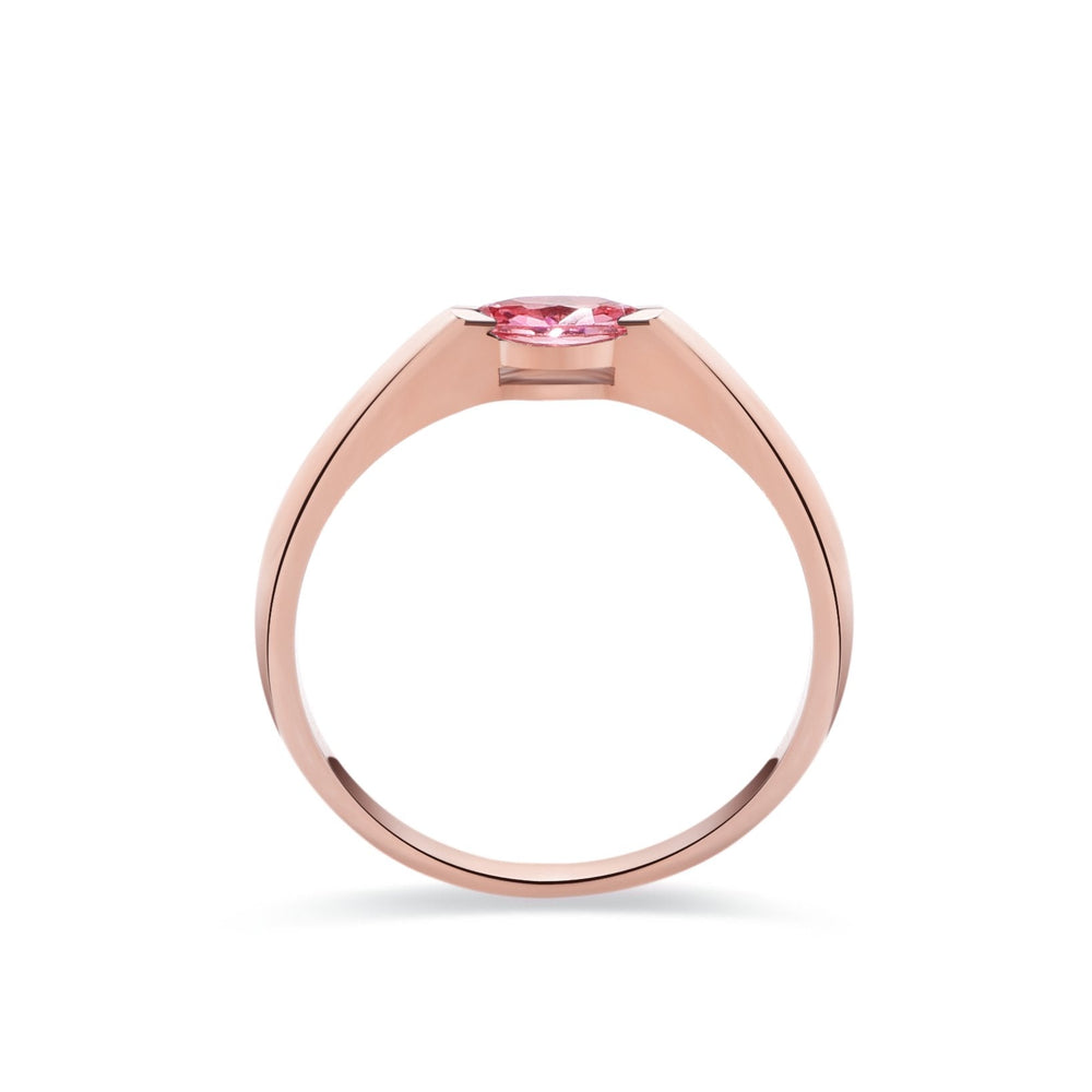 0.25Ct Slim Solitaire Ring with A Marquise Pink Diamond - MoonClosing