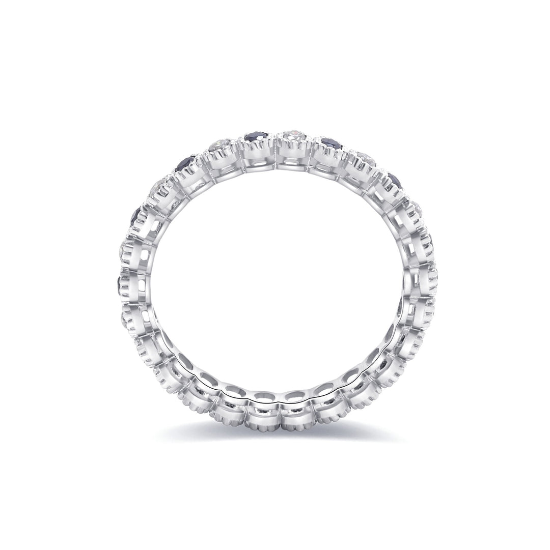 0.6Ct Crown Eternity Ring with Diamonds - MoonClosing