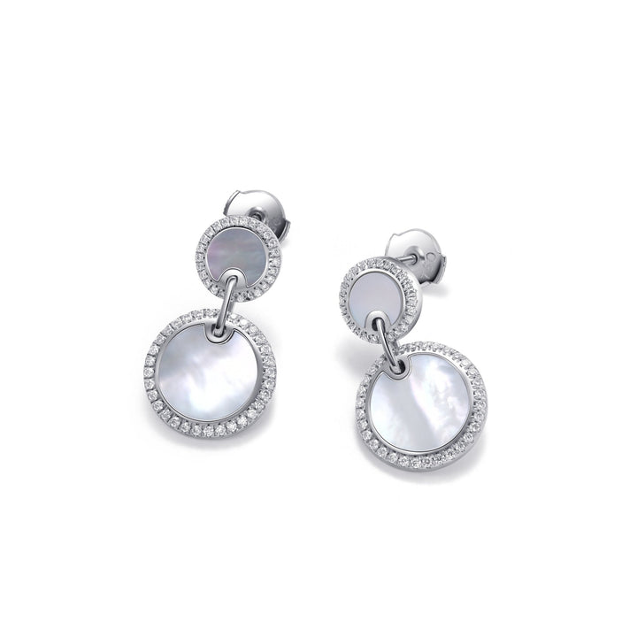 0.6Ct Mother - of - Pearl Drop Earrings with Diamonds - MoonClosing