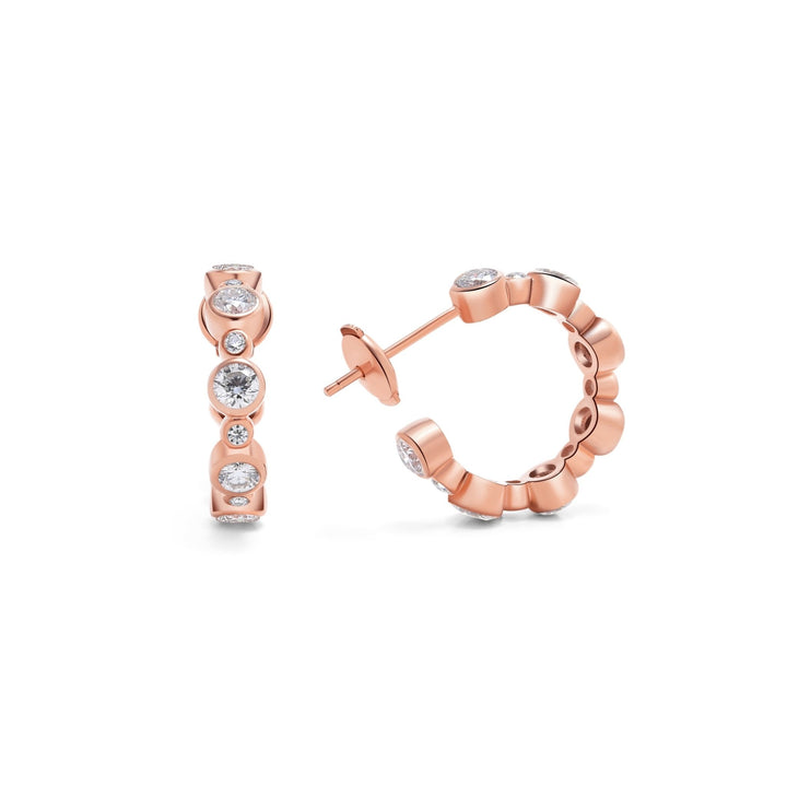 1.6Ct Hoop Earrings Paved with Diamonds - MoonClosing