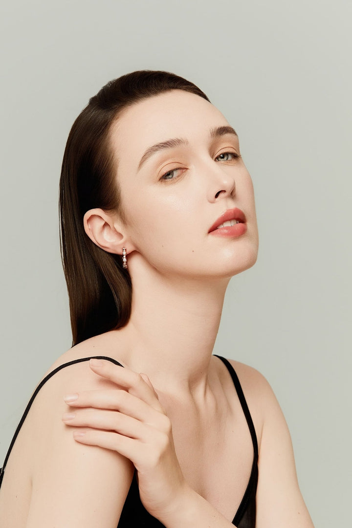1.6Ct Hoop Earrings Paved with Diamonds - MoonClosing