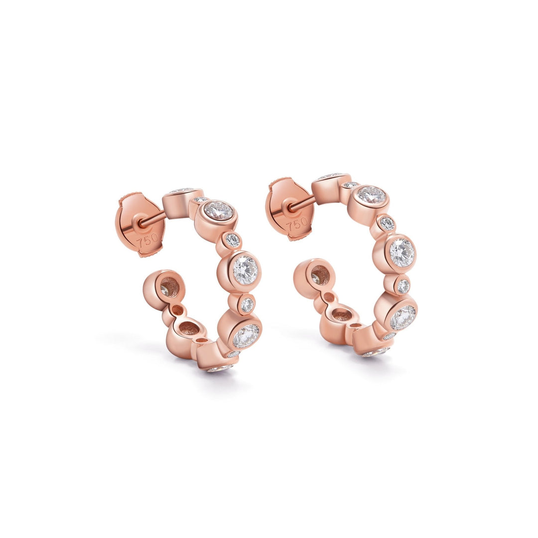 1.6Ct Hoop Earrings Paved with Diamonds - MoonClosing