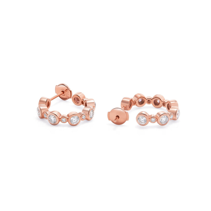 1.6Ct Hoop Earrings Paved with Diamonds - MoonClosing