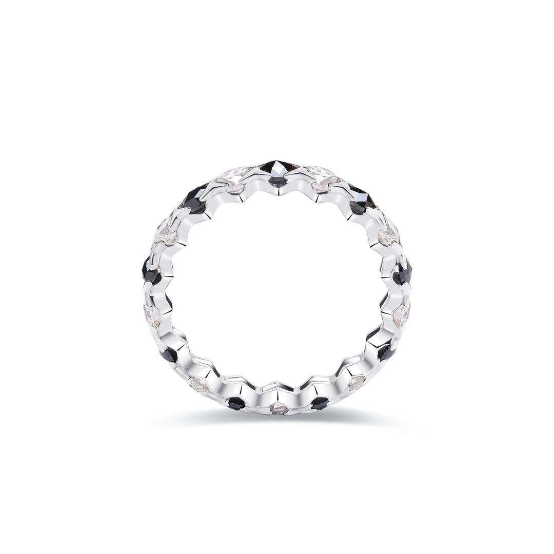 1.8Ct Eternity White Gold Ring with 3mm Diamonds - MoonClosing