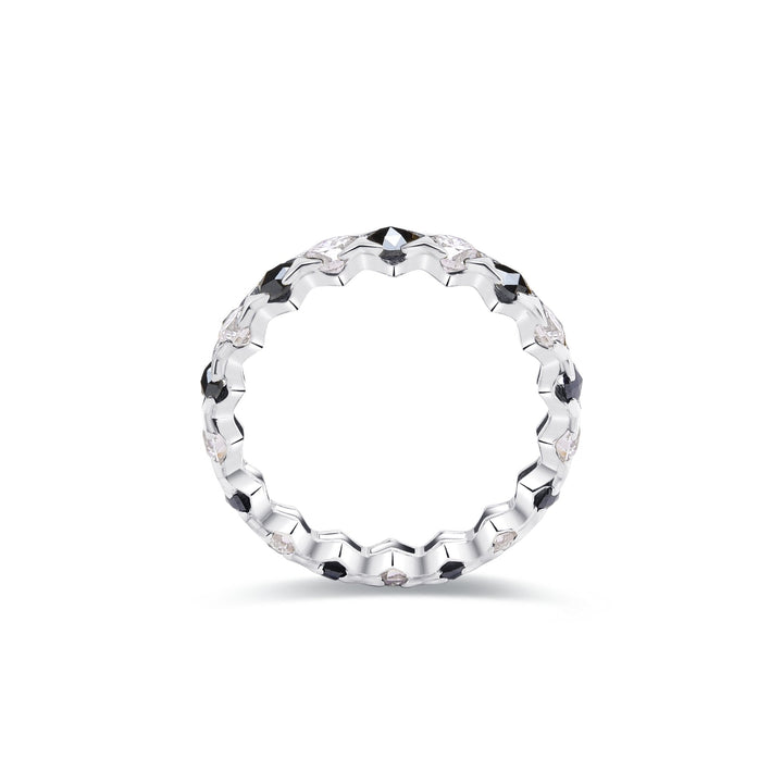 1.8Ct Eternity White Gold Ring with 3mm Diamonds - MoonClosing