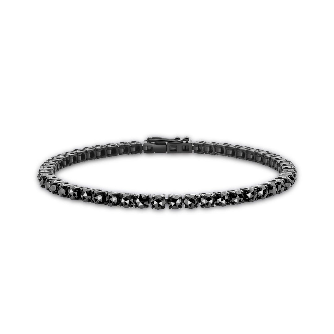 18K Black Gold Rose Cut Black Diamond Tennis Bracelet Luxury Minimalist - MoonClosing
