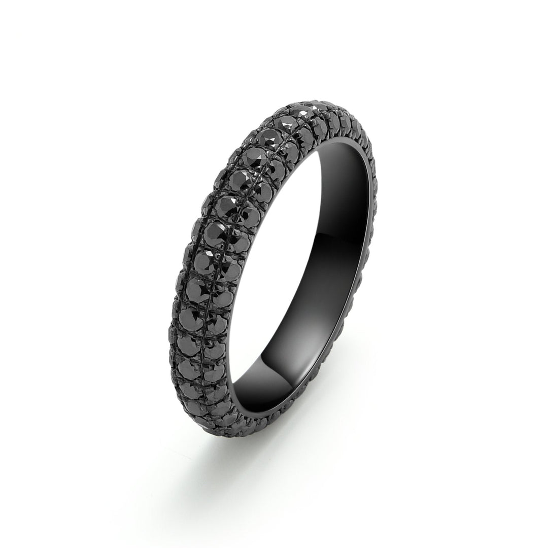 18K Black Gold Triple Row Black Diamond - MoonClosing