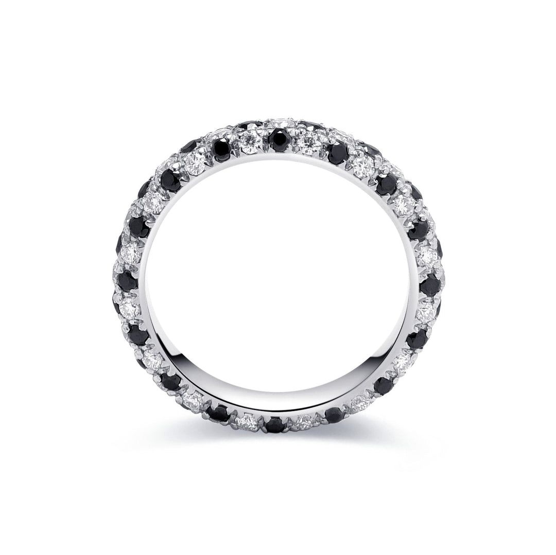 1.98Ct Triple - Row Band with Black and White Diamonds - MoonClosing