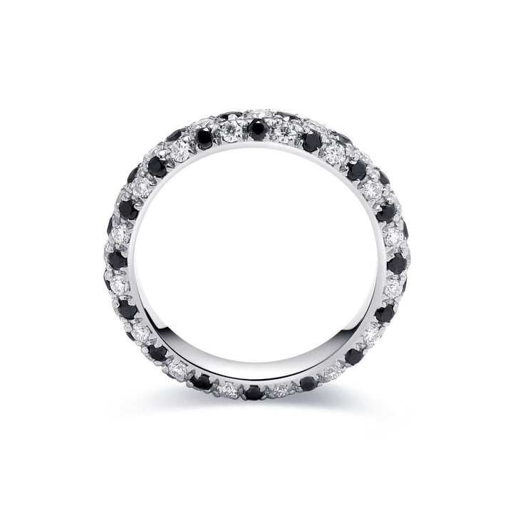 1.98Ct Triple - Row Band with Black and White Diamonds - MoonClosing