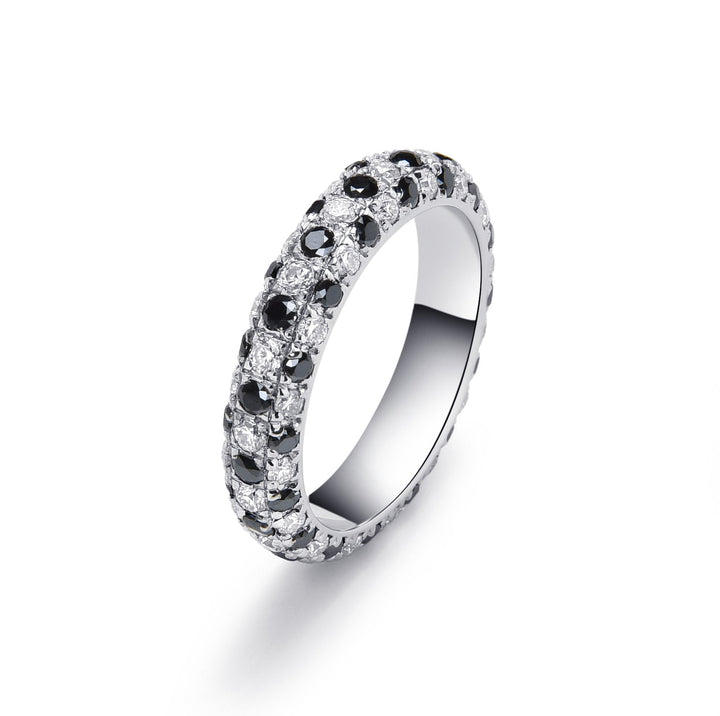 1.98Ct Triple - Row Band with Black and White Diamonds - MoonClosing