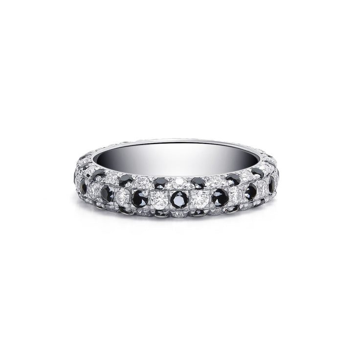 1.98Ct Triple - Row Band with Black and White Diamonds - MoonClosing