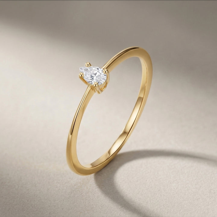 14K Solid Gold | Diamond | Slim Promise Ring