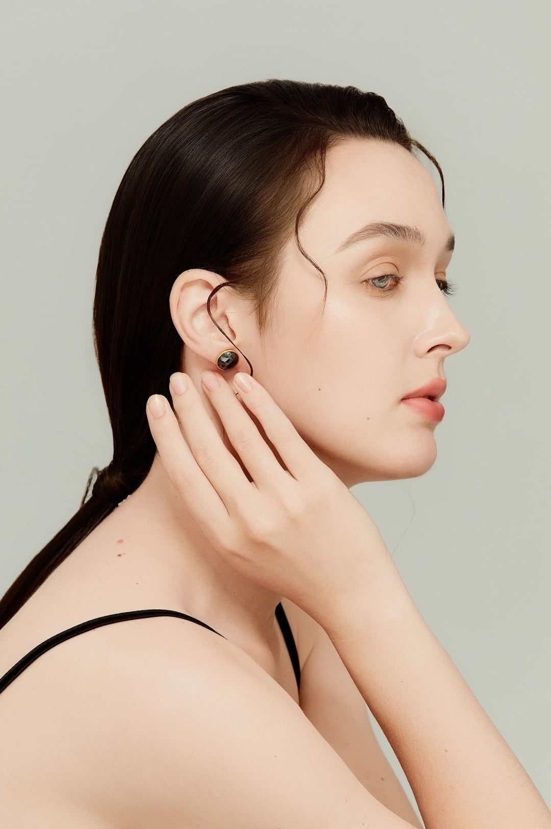 3.9Ct Rose Cut Black Diamonds Studs in 18K Gold - MoonClosing