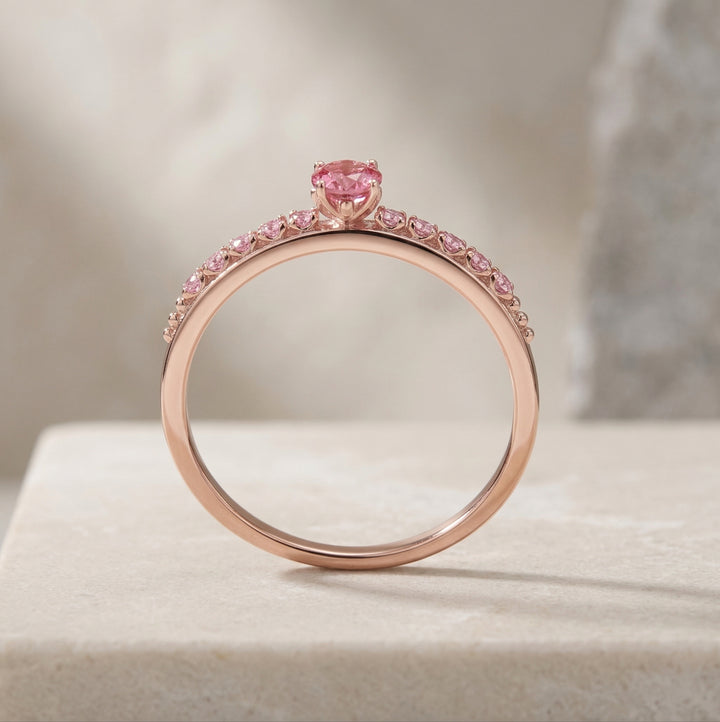 14K Rose Gold | Pink Sapphire | Slim Promise Ring