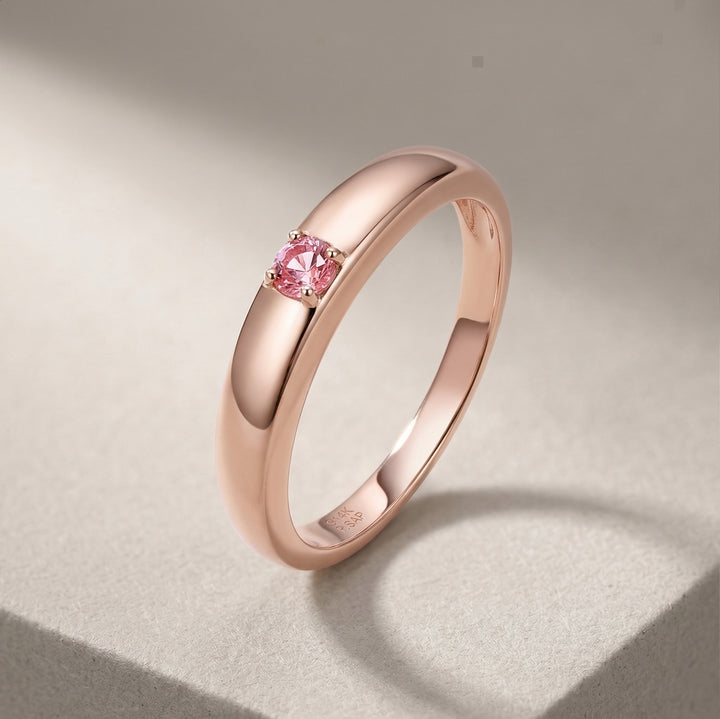 Rose Gold Rounded Solitaire Ring