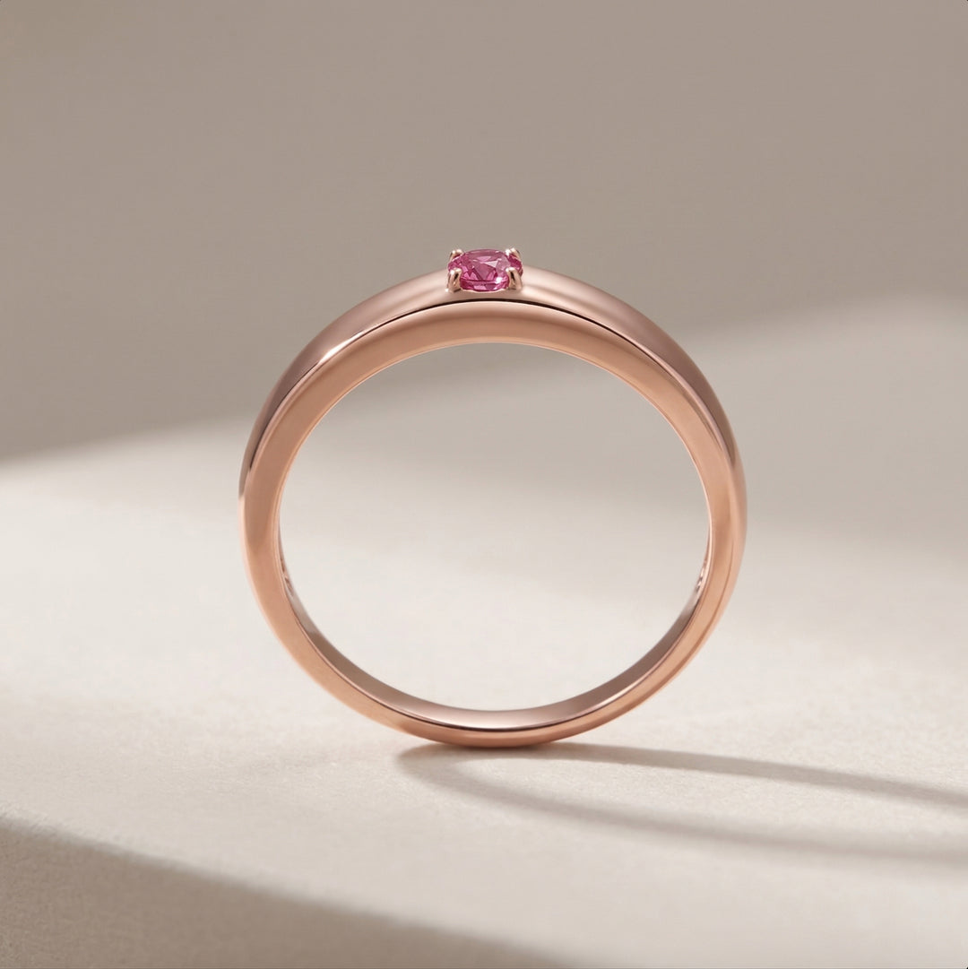 Rose Gold Rounded Solitaire Ring