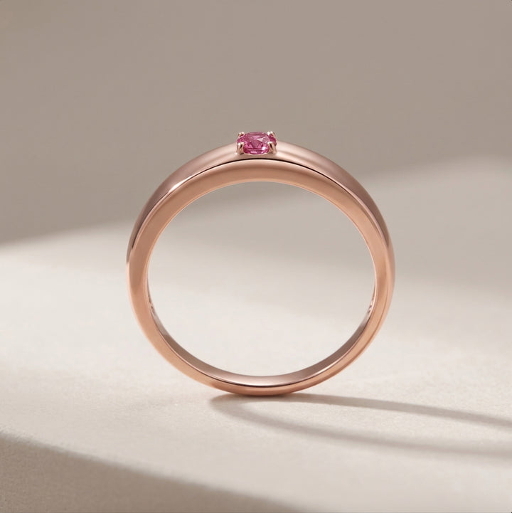 Rose Gold Rounded Solitaire Ring