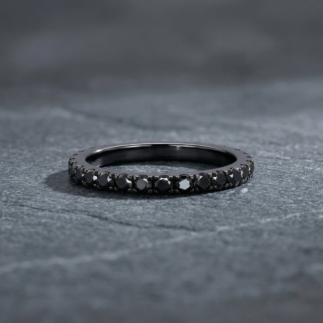 Black Gold Slim Eternity Ring