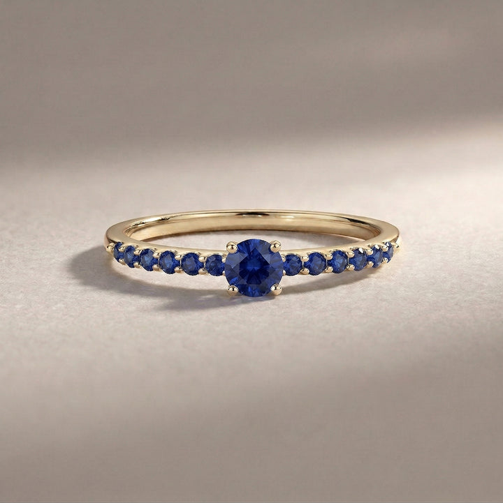 14K Solid Gold | Sapphire | Elevated Promise Ring