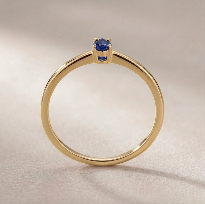 14K Solid Gold | Sapphire | Slim Promise Ring