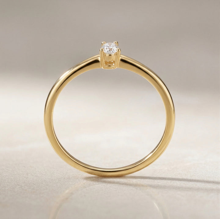 14K Solid Gold | Diamond | Slim Promise Ring
