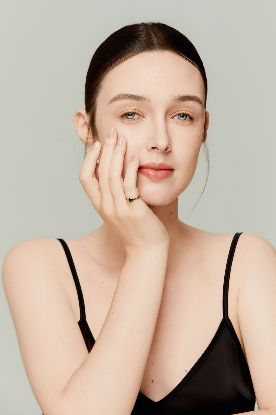 Pear Malachite Gold Plated Ring - MoonClosing