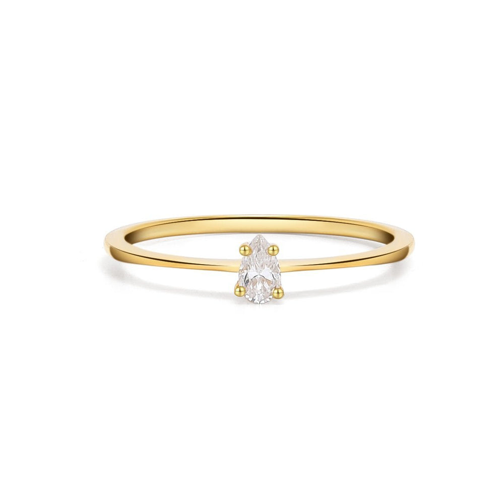 Slim Solitaire Diamond Ring - MoonClosing