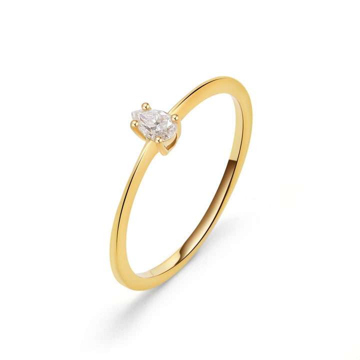 Slim Solitaire Diamond Ring - MoonClosing