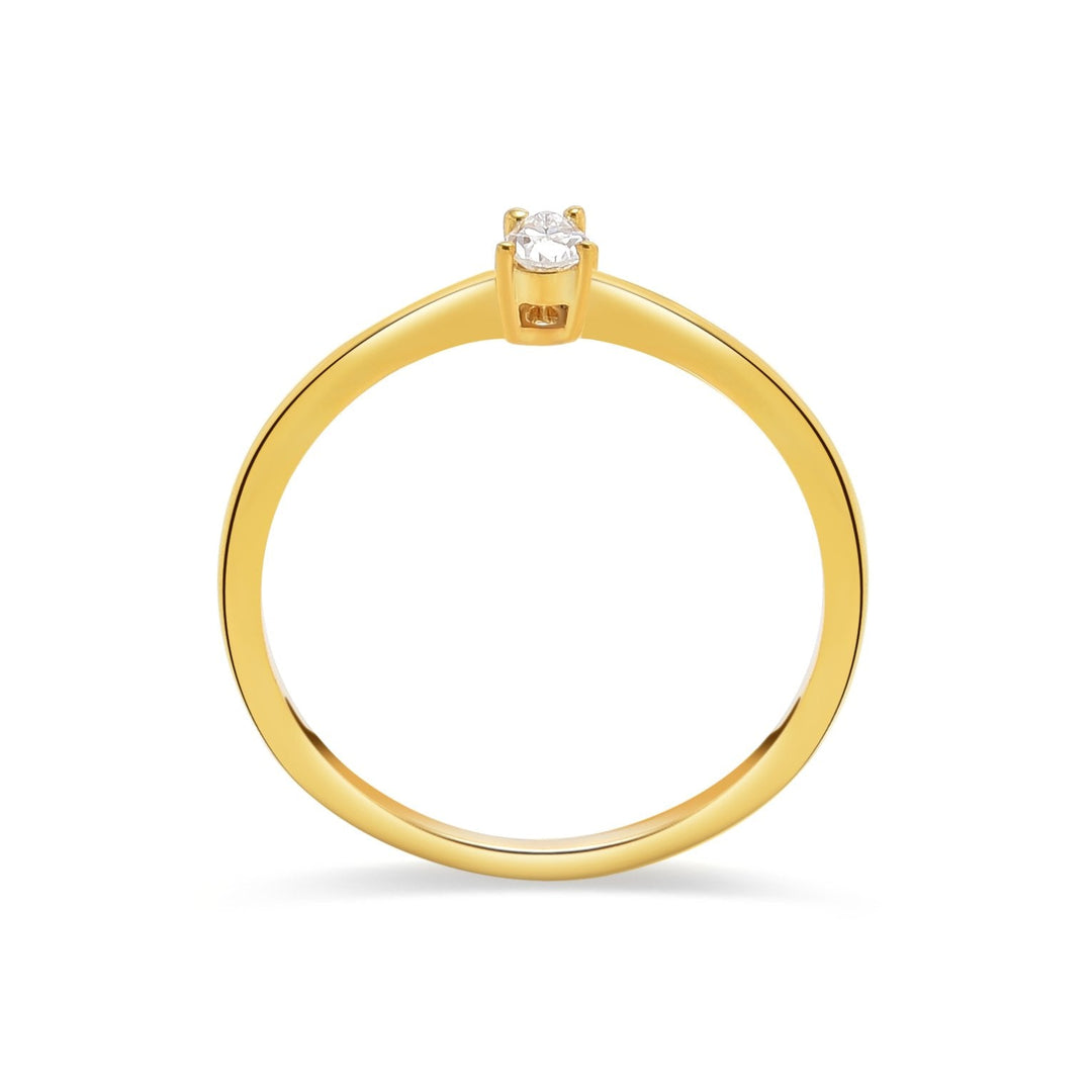 Slim Solitaire Diamond Ring - MoonClosing