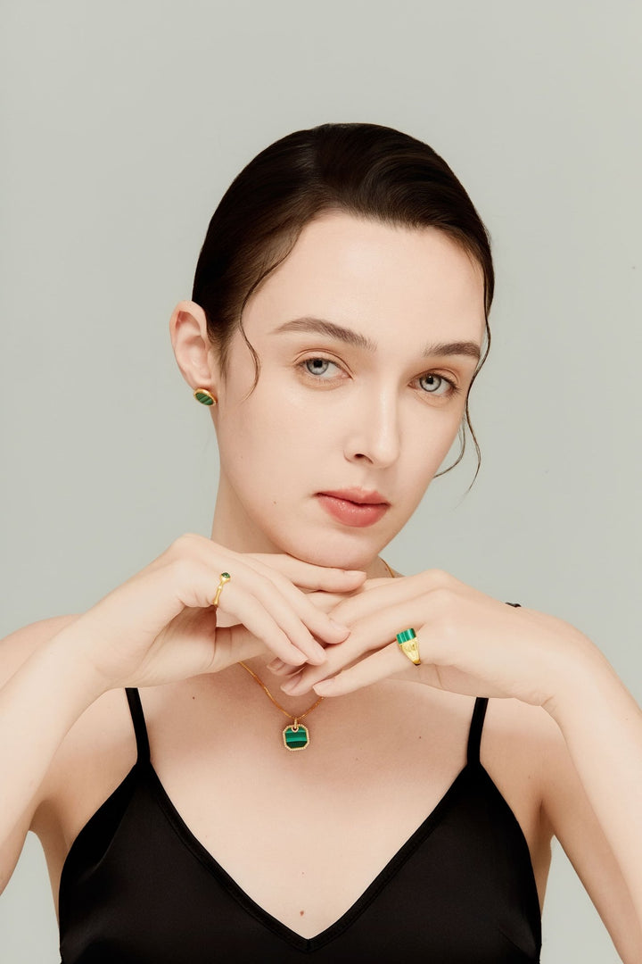 Square Malachite Signet Ring - MoonClosing