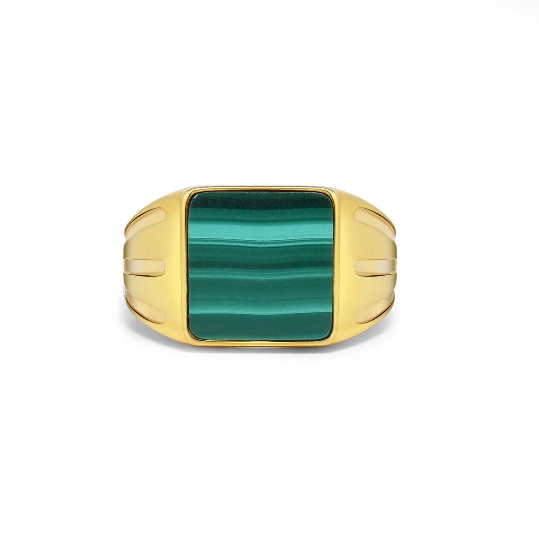 Square Malachite Signet Ring - MoonClosing
