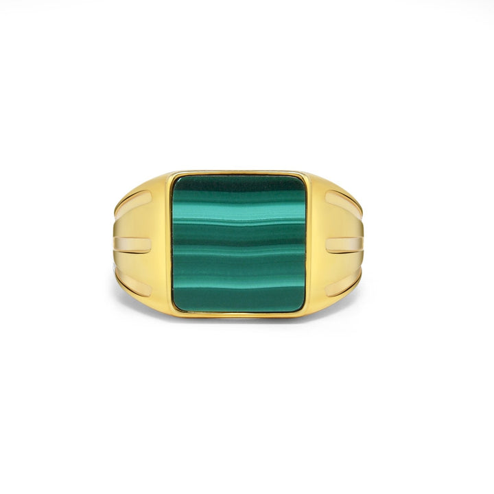 Square Malachite Signet Ring - MoonClosing